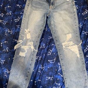 Distressed Light Blue Jeans